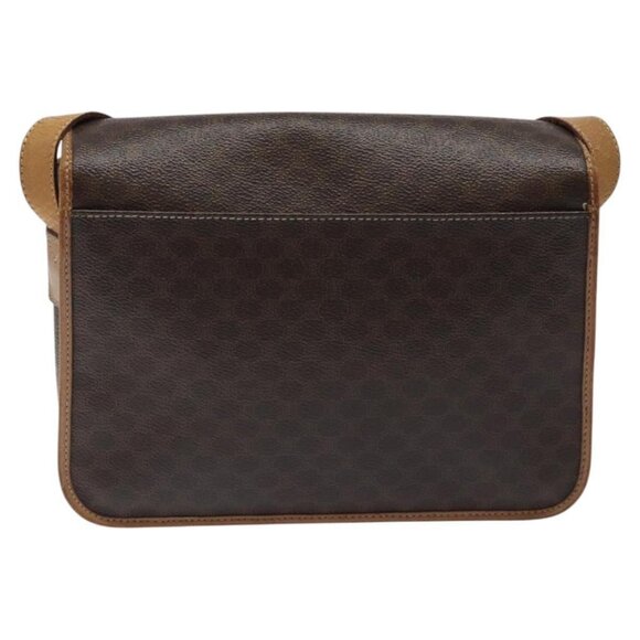 CELINE Macadam Canvas Shoulder Bag PVC Leather Brown Gold Auth - Picture 3 of 16